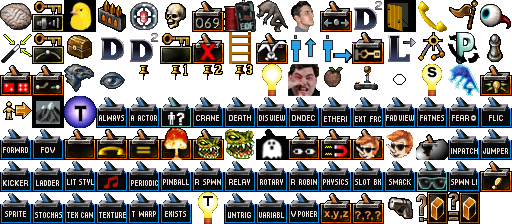 a grid of entity icons from unrealed